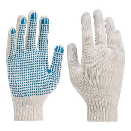 Перчатки трикотажные усиленные, с ПВХ точкой, 7 класс вязки Россия 677745 купить в Нефтеюганске