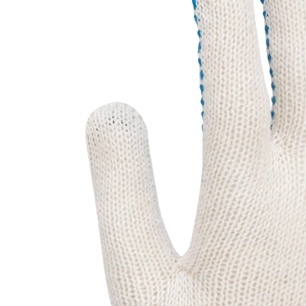 Перчатки трикотажные усиленные, с ПВХ точкой, 7 класс вязки Россия 677745 купить в Нефтеюганске