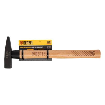 Молоток слесарный, 200 г Denzel, кованый квадратный боек, буковая рукоятка, 10426 купить в Нефтеюганске