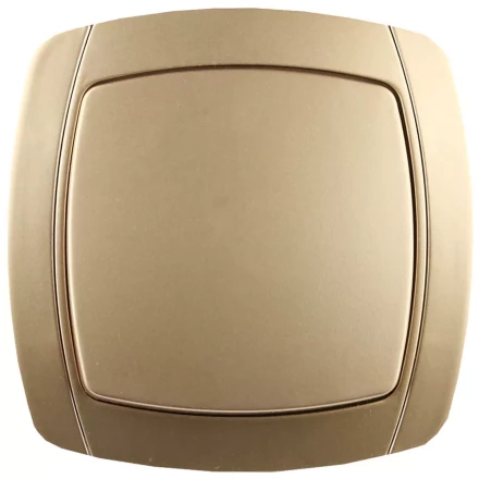 Выключатель СВЕТОЗАР &quot;АКЦЕНТ&quot; одноклавишный в сборе, цвет золотой металлик, 10А/~250В SV-54230-GM купить в Нефтеюганске