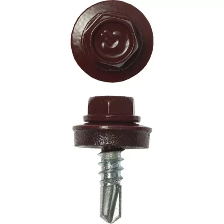 Саморезы ЗУБР &quot;ПРОФЕССИОНАЛ&quot; окраш., RAL 3005 темно-красн., для крепл. кров. матер. к металл. констр., 5.5x19мм, 500шт 4-300315-55-019-3005 купить в Нефтеюганске