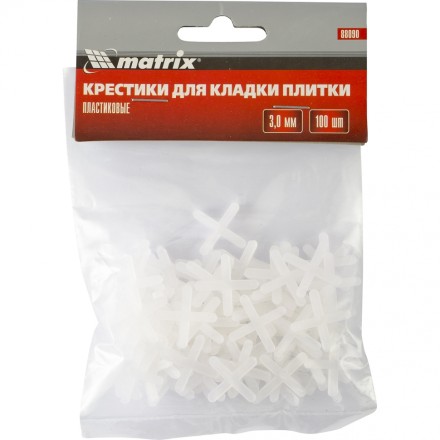 Крестики 3 мм для кладки плитки 100 штук MATRIX артикул 88090 купить в Нефтеюганске
