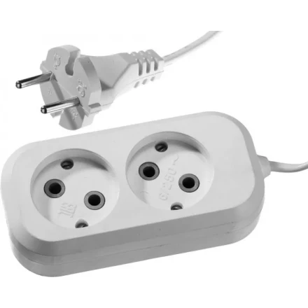 Удлинитель СИБИН электрический, ШВВП сечение 0,75кв мм, 2 гнезда, макс мощн 1300Вт, 3м 55091-3 купить в Нефтеюганске