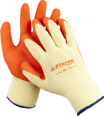 Перчатки STAYER &quot;EXPERT&quot;  рабочие с рельефным латексным покрытием, 10 класс, L-XL 11407-XL купить в Нефтеюганске