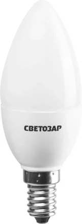Лампа СВЕТОЗАР светодиодная &quot;LED technology&quot;, цоколь Е14, теплый белый свет (2700К), 220В, 5Вт (45), свеча 44500-40_z01 купить в Нефтеюганске