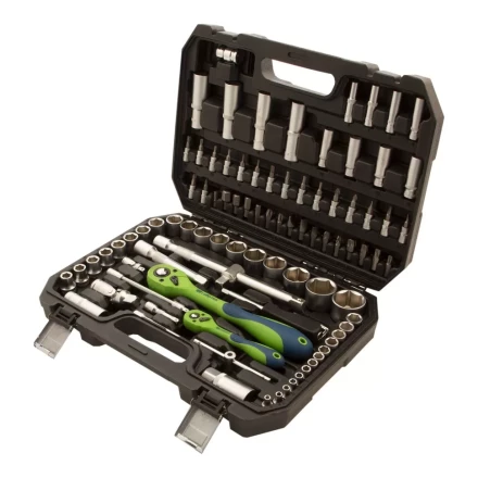 Набор инструментов 94 предмета, CrV, 1/2&quot;, 1/4&quot; Сибртех 13509 купить в Нефтеюганске