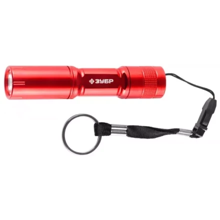 Фонарь ЗУБР &quot;МАСТЕР&quot; ручной, алюминиевый корпус, 1 сверхъяркий светодиод, 1АА, красный 56220-R купить в Нефтеюганске
