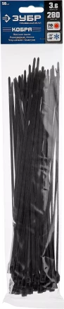 Кабельные стяжки черные КОБРА с плоским замком нейлоновые пакет серия ПРОФЕССИОНАЛ купить в Нефтеюганске