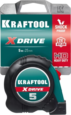 Рулетка KRAFTOOL с нейлоновым покрытием, обрезин корпус, 5/25мм 34122-05-25_z02 купить в Нефтеюганске