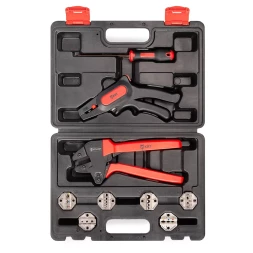 Универсальный набор инструментов КВТ СКМ-1 для опрессовки и снятия изоляции с отверткой для замены матриц (102351)