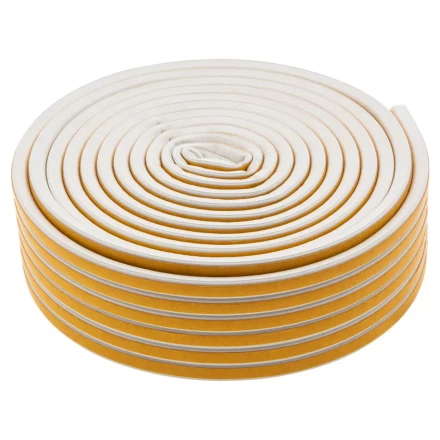 Уплотнитель резиновый, 24 м, профиль &quot;D&quot;, белый Сибртех 88903 купить в Нефтеюганске