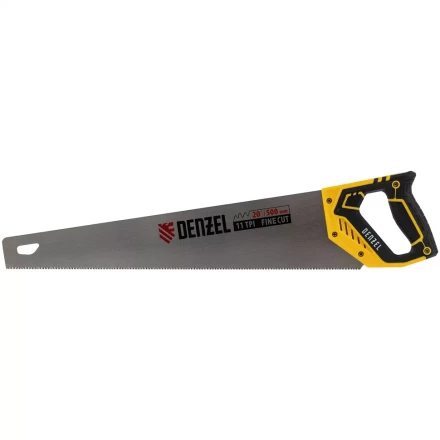 Ножовка по дереву, 500 мм, 11 TPI, зуб 3D, двухкомпонентная рукоятка Denzel 24148 купить в Нефтеюганске