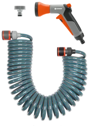 Шланг спиральный 10 м для террас с фитингами и наконечником  &quot;Домашнее садоводство&quot; GARDENA купить в Нефтеюганске