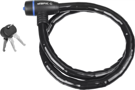Замок ЗУБР &quot;ПРОФЕССИОНАЛ&quot;, тросовый, усиленный, 3 ключа в комплекте, длина троса 1000мм, d 18мм 37260-100 купить в Нефтеюганске