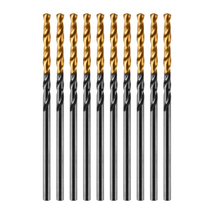 Сверло по металлу, 2 мм, HSS-Tin, Golden Tip, 10 шт. Denzel 717203 купить в Нефтеюганске