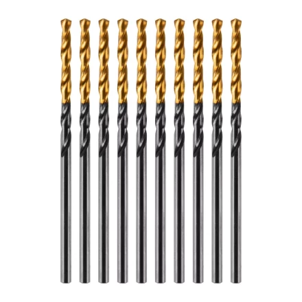 Сверло по металлу, 2 мм, HSS-Tin, Golden Tip, 10 шт. Denzel 717203 купить в Нефтеюганске