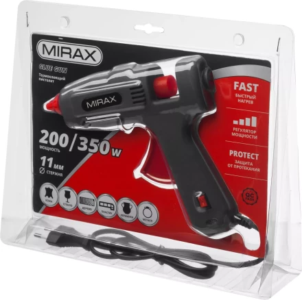 Пистолет клеевой (термоклеящий) электрический, MIRAX 06807, 200Вт/350Вт, 220В, 11мм 06807 купить в Нефтеюганске