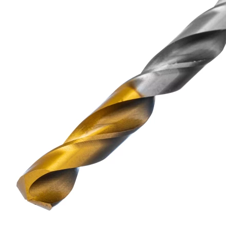 Сверло спиральное по металлу Denzel, 8,5 х 165 мм, Р6М5, Golden Tip, удлиненное, 718261 купить в Нефтеюганске