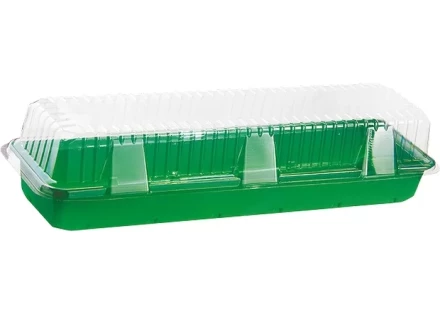 Мини-парник для рассады 15х58х6см с крышкой под 3 кассеты полистирол комплект из 2 частей Россия 64321 купить в Нефтеюганске