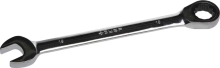 Ключ ЗУБР &quot;ПРОФИ&quot; гаечный комбинированный трещоточный, Cr-V сталь, хромированный, 19мм 27074-19 купить в Нефтеюганске