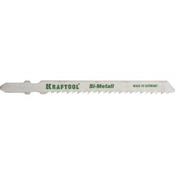 Полотна KRAFTOOL, T127DF, для эл/лобзика, Bi-Metall, по мягкому металлу (3-15мм), EU-хвост., шаг 3мм, 75мм, 2шт 159556-3