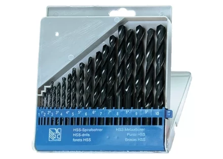 Набор сверл по металлу 1-10 мм (через 0,5 мм) HSS 19 шт пластиковый бокс цилиндрический хвостовик SPARTA 723705 купить в Нефтеюганске