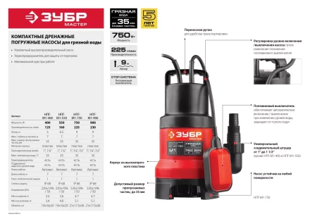 Насос дренажный НПГ-М1-750 серия МАСТЕР купить в Нефтеюганске