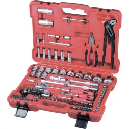 Набор слесарно-монтажный с квадратами 1/4&quot;, 1/2&quot; и 5/16&quot;, 117 предм  MATRIX PROFI 13587