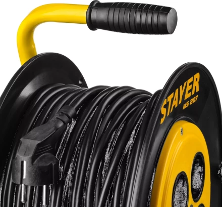 Удлинитель на катушке &quot;MS 207&quot;, 50 м, 2200 Вт, 4 гнезда, ПВС 2x0,75 мм2, STAYER 55073-50 купить в Нефтеюганске