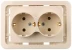 Розетка СВЕТОЗАР &quot;ГАММА&quot; двойная, с заземлением, цвет бежевый, 16А/~250В SV-54107-B купить в Нефтеюганске