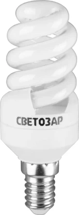 Энергосберегающая лампа СВЕТОЗАР "КОМПАКТ" спираль,цоколь E14(миньон),Т2,теплый белый свет(2700 К), 10000час, 9Вт(45) 44351-09_z01 купить в Нефтеюганске