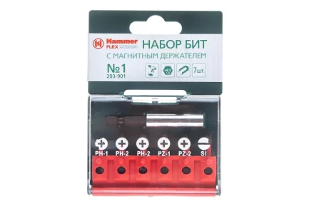 Набор бит HAMMER 25мм (PB набор No1 7шт. Ph/Pz/Sl) купить в Нефтеюганске