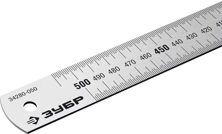ЗУБР Про-50, длина 0.50 м, усиленная нержавеющая линейка, Профессионал (34280-050) купить в Нефтеюганске