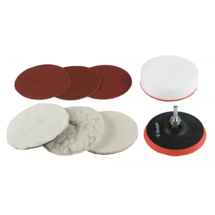 Набор ЗУБР &quot;ЭКСПЕРТ&quot; насадки полировальные для дрели/УШМ, 125мм, 7шт 3591-125-H7 купить в Нефтеюганске