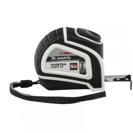 Рулетка Autostop 5 м х 19 мм двухкомпонентный корпус автоматическая фиксация MATRIX 32551 купить в Нефтеюганске