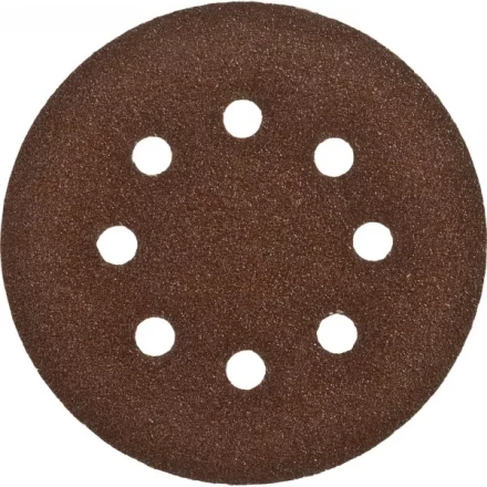 Круг шлифовальный ЗУБР "СТАНДАРТ" из абразивной бумаги на велкро основе, 8 отв., Р80, 125мм, 5шт 35350-125-080 купить в Нефтеюганске