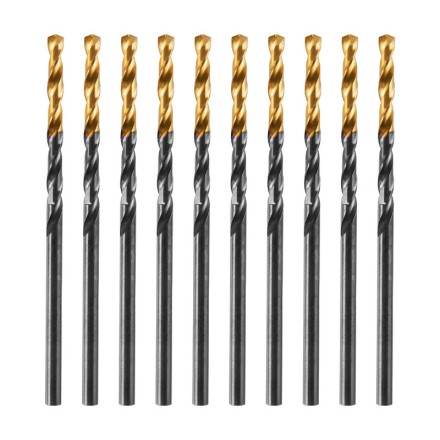 Сверло по металлу, 2,5 мм, HSS-Tin, Golden Tip, 10 шт. Denzel 717204 купить в Нефтеюганске