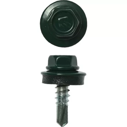 Саморезы ЗУБР &quot;ПРОФЕССИОНАЛ&quot; окраш., RAL 6005 зелен. насыщен., для крепл. кров. матер. к металл. констр., 5.5x19мм, 500шт 4-300315-55-019-6005 купить в Нефтеюганске