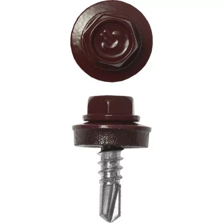 Саморезы ЗУБР &quot;ПРОФЕССИОНАЛ&quot; окраш., RAL 3005 темно-красн., для крепл. кров. матер. к металл. констр., 5.5x25мм, 420шт 4-300315-55-025-3005 купить в Нефтеюганске