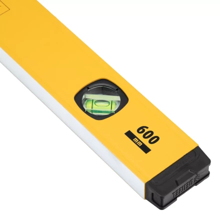 Уровень алюминиевый Denzel 33691, магнит, фрезерованный, 3 глазка (1 зеркал.), 0,5 мм/м, 600 мм купить в Нефтеюганске