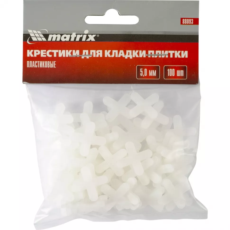 Крестики 5 мм для кладки плитки 100 штук MATRIX артикул 88093 купить в Нефтеюганске