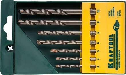 Набор KRAFTOOL &quot;EXPERT&quot; Сверла универсальные (бетон,мрамор,сталь,стекло,керамика,дерево), цилиндр. хвост., в боксе, 7шт 29172-H7 купить в Нефтеюганске