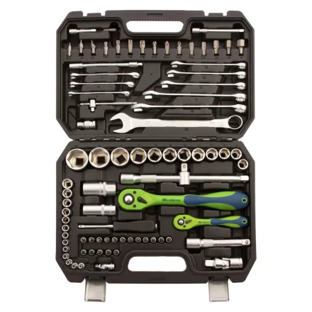 Набор инструментов 82 предмета, CrV, 1/2&quot;, 1/4&quot; Сибртех 13514 купить в Нефтеюганске