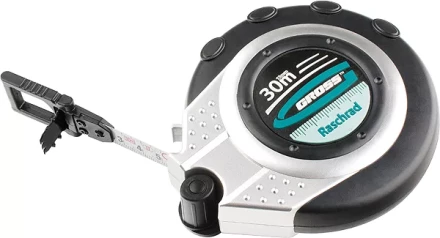 Рулетка геодезическая 30 м х 13 мм GROSS закр. корп. металл. лента нейлон двуст. Шкала 31252 купить в Нефтеюганске
