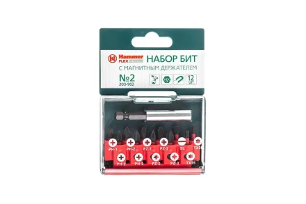 Набор бит HAMMER 25мм (PB набор No2 12шт.  Ph/Pz/Sl/Tх) купить в Нефтеюганске