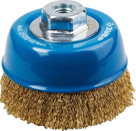 ЗУБР &quot;ПРОФЕССИОНАЛ&quot;. Щетка чашечная для УШМ, витая латунированная стальная проволока 0,3мм, 100ммхМ14 3526-100_z02 купить в Нефтеюганске