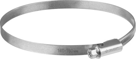 ЗУБР Х-9Н, 140 - 160 мм, накатная лента 9 мм, цинк, 10 шт, червячный хомут (37807-160) купить в Нефтеюганске