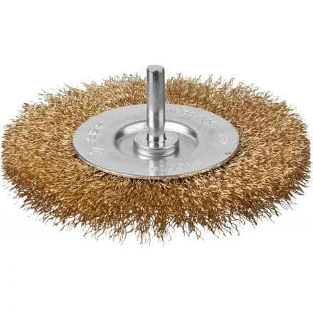 ЗУБР &quot;ПРОФЕССИОНАЛ&quot;. Щетка дисковая для дрели, витая латунированная стальная проволока 0,3мм, 100мм 3520-100_z02 купить в Нефтеюганске