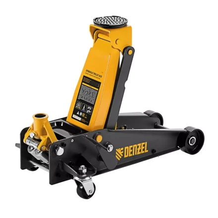 Домкрат гидравлический подкатной 3 т, с фиксатором, быстрый подъем, 135-480 мм, профессиональный Denzel 51138 купить в Нефтеюганске