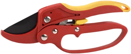Секатор GRINDA двухкомпонентные ручки, храповый механизм, с эфесом, округлые лезвия с упорной наковальней, 205мм 8-423233_z01 купить в Нефтеюганске